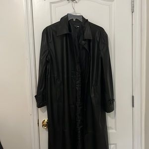 faux leather trench